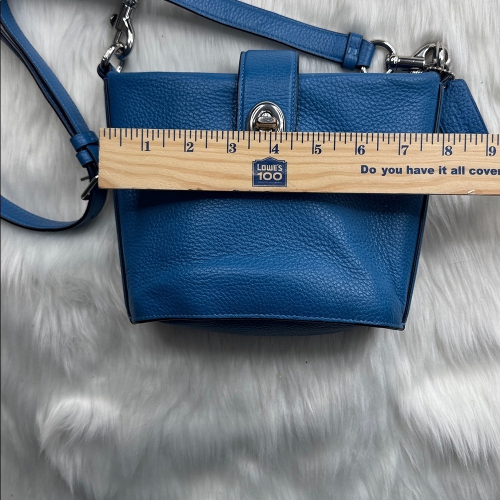 Coach C2814 Addie Pebble Leather Crossbody Bag SV/Vivid Blue crossbody purse - Picture 2 of 10